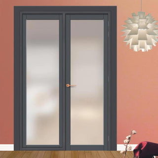 Image: Urban Ultimate® Room Divider Baltimore 1 Pane Door DD6301F - Frosted Glass with Full Glass Side - Colour & Size Options