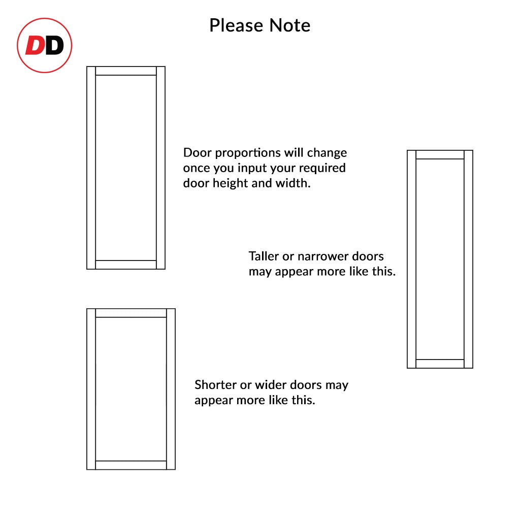 Handmade Eco-Urban Baltimore 1 Pane Solid Wood Internal Door UK Made D