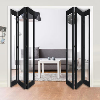 Image: Six Folding Door & Frame Kit - Eco-Urban® Baltimore 1 Pane DD6201C 3+3 - Clear Glass - Colour & Size Options