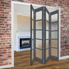 Four Folding Door & Frame Kit - Eco-Urban® Bedford 5 Pane DD6205F 4+0 - Frosted Glass - Colour & Size Options