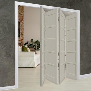 Image: Four Folding Door & Frame Kit - Eco-Urban® Bedford 5 Panel DD6205P 4+0 - Colour & Size Options
