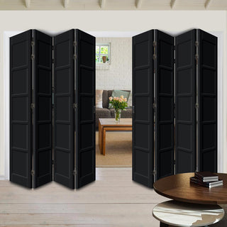Image: Eight Folding Door & Frame Kit - Eco-Urban® Bedford 5 Panel DD6205P 4+4 - Colour & Size Options