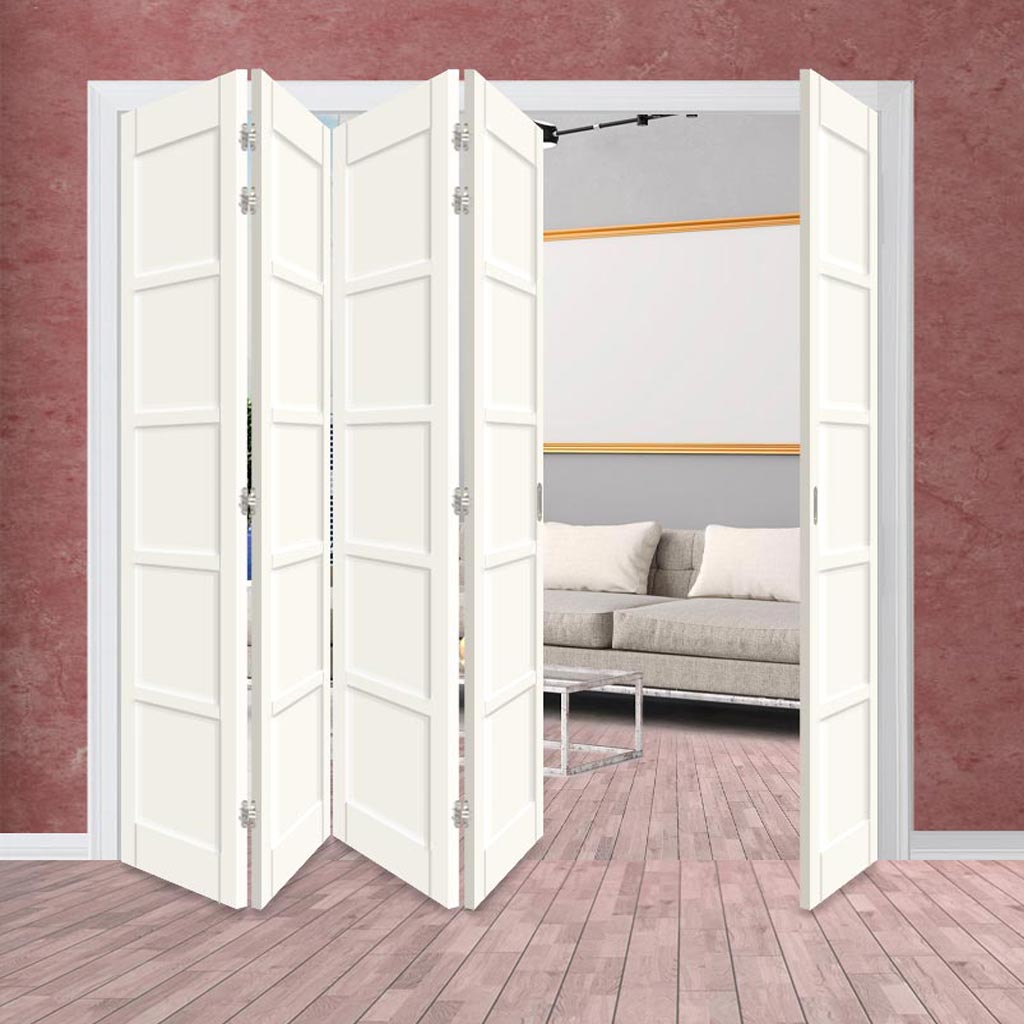 Five Folding Door & Frame Kit - Eco-Urban® Bedford 5 Panel DD6205P 4+1 - Colour & Size Options