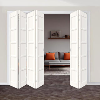 Image: Six Folding Door & Frame Kit - Eco-Urban® Bedford 5 Panel DD6205P 4+2 - Colour & Size Options