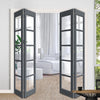 Four Folding Door & Frame Kit - Eco-Urban® Bedford 5 Pane DD6205C 2+2 - Clear Glass - Colour & Size Options