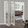 Three Folding Door & Frame Kit - Eco-Urban® Bedford 5 Pane DD6205F 3+0 - Frosted Glass - Colour & Size Options
