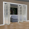 Seven Folding Door & Frame Kit - Eco-Urban® Bedford 5 Pane DD6205F 4+3 - Frosted Glass - Colour & Size Options