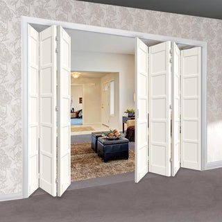 Image: Seven Folding Door & Frame Kit - Eco-Urban® Bedford 5 Panel DD6205P 4+3 - Colour & Size Options