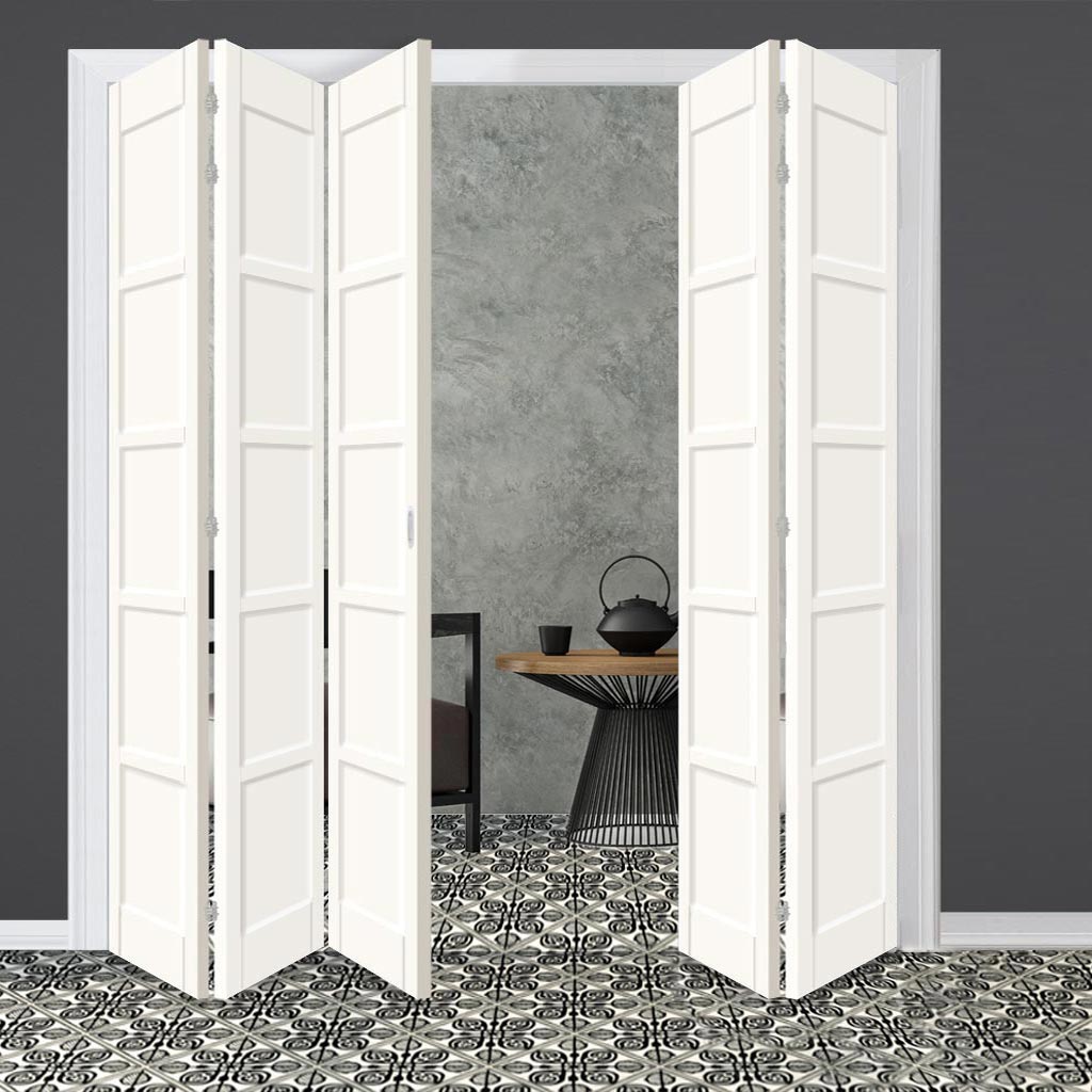 Five Folding Door & Frame Kit - Eco-Urban® Bedford 5 Panel DD6205P 3+2 - Colour & Size Options