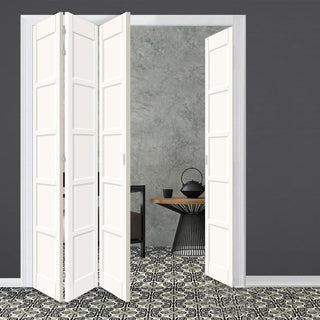 Image: Four Folding Door & Frame Kit - Eco-Urban® Bedford 5 Panel DD6205P 3+1 - Colour & Size Options