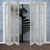 Six Folding Door & Frame Kit - Eco-Urban® Bedford 5 Pane DD6205F 3+3 - Frosted Glass - Colour & Size Options