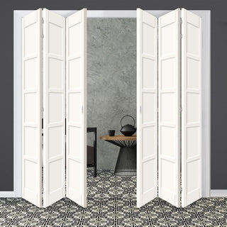 Image: Six Folding Door & Frame Kit - Eco-Urban® Bedford 5 Panel DD6205P 3+3 - Colour & Size Options