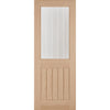 Six Folding Doors & Frame Kit - Belize Oak 3+3 - Silkscreen Etched Clear Glass - Unfinished