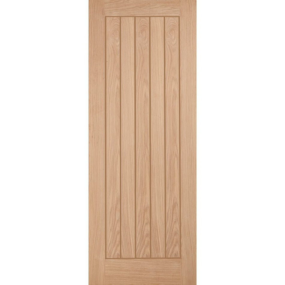 Single Sliding Door & Black Barn Track - Belize Oak Door - Unfinished