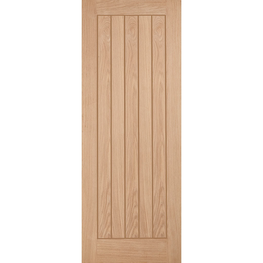 Single Sliding Door & Wall Track - Belize Oak Door - Unfinished