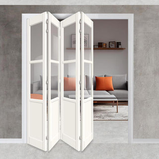 Image: Four Folding Door & Frame Kit - Eco-Urban® Berkley 2 Pane 1 Panel DD6206C 4+0 - Clear Glass - Colour & Size Options