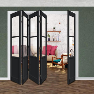 Image: Five Folding Door & Frame Kit - Eco-Urban® Berkley 2 Pane 1 Panel DD6206C 4+1 - Clear Glass - Colour & Size Options