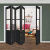 Five Folding Door & Frame Kit - Eco-Urban® Berkley 2 Pane 1 Panel DD6206C 4+1 - Clear Glass - Colour & Size Options