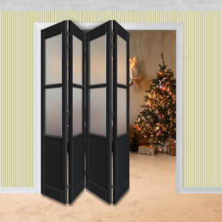 Image: Four Folding Door & Frame Kit - Eco-Urban® Berkley 2 Pane 1 Panel DD6206F 4+0 - Frosted Glass - Colour & Size Options