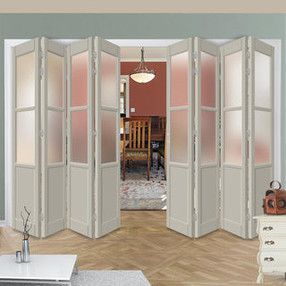 Image: Eight Folding Door & Frame Kit - Eco-Urban® Berkley 2 Pane 1 Panel DD6206F 4+4 - Frosted Glass - Colour & Size Options