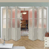 Eight Folding Door & Frame Kit - Eco-Urban® Berkley 2 Pane 1 Panel DD6206F 4+4 - Frosted Glass - Colour & Size Options