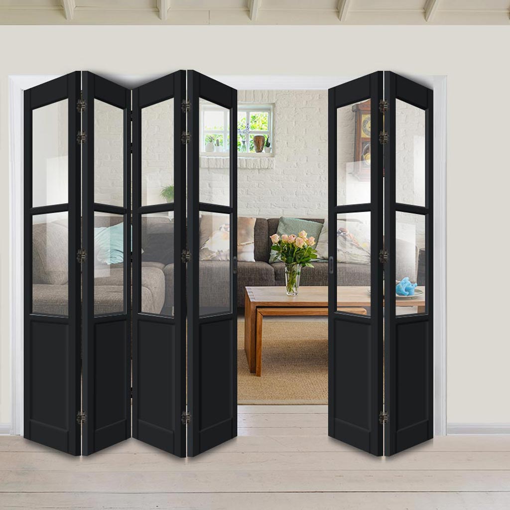 Six Folding Door & Frame Kit - Eco-Urban® Berkley 2 Pane 1 Panel DD6206C 4+2 - Clear Glass - Colour & Size Options