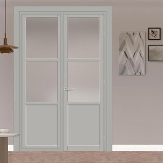 Image: Urban Ultimate® Room Divider Berkley 2 Pane 1 Panel Door DD6309F - Frosted Glass with Full Glass Side - Colour & Size Options