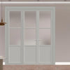 Urban Ultimate® Room Divider Berkley 2 Pane 1 Panel Door Pair DD6309F - Frosted Glass with Matching Side - Colour & Size Options