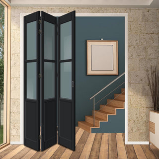 Image: Three Folding Door & Frame Kit - Eco-Urban® Berkley 2 Pane 1 Panel DD6206C 3+0 - Clear Glass - Colour & Size Options