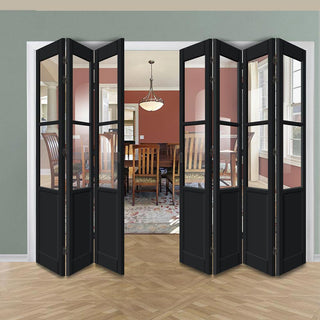 Image: Seven Folding Door & Frame Kit - Eco-Urban® Berkley 2 Pane 1 Panel DD6206C 4+3 - Clear Glass - Colour & Size Options
