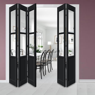 Image: Five Folding Door & Frame Kit - Eco-Urban® Berkley 2 Pane 1 Panel DD6206C 3+2 - Clear Glass - Colour & Size Options