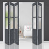 Five Folding Door & Frame Kit - Eco-Urban® Berkley 2 Pane 1 Panel DD6206F 3+2 - Frosted Glass - Colour & Size Options