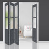 Four Folding Door & Frame Kit - Eco-Urban® Berkley 2 Pane 1 Panel DD6206F 3+1 - Frosted Glass - Colour & Size Options
