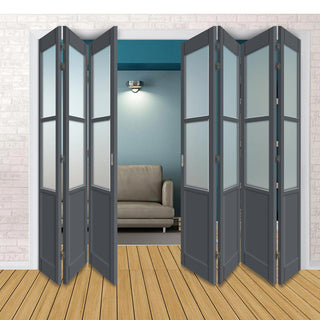 Image: Seven Folding Door & Frame Kit - Eco-Urban® Berkley 2 Pane 1 Panel DD6206F 4+3 - Frosted Glass - Colour & Size Options