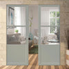 Handmade Eco-Urban® Berkley 2 Pane 1 Panel Double Absolute Evokit Pocket Door DD6309G - Clear Glass - Colour & Size Options