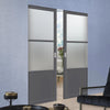 Handmade Eco-Urban® Berkley 2 Pane 1 Panel Double Absolute Evokit Pocket Door DD6309SG - Frosted Glass - Colour & Size Options