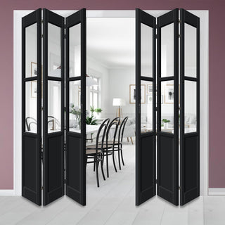 Image: Six Folding Door & Frame Kit - Eco-Urban® Berkley 2 Pane 1 Panel DD6206C 3+3 - Clear Glass - Colour & Size Options