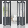 Six Folding Door & Frame Kit - Eco-Urban® Berkley 2 Pane 1 Panel DD6206F 3+3 - Frosted Glass - Colour & Size Options