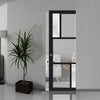 Bespoke Handmade Eco-Urban Arran 5 Pane Single Absolute Evokit Pocket Door DD6432G Clear Glass(2 FROSTED PANES) - Colour Options