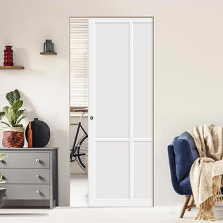 Image: Bespoke Handmade Eco-Urban® Bronx 4 Panel Single Absolute Evokit Pocket Door DD6315 - Colour Options