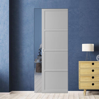 Image: Bespoke Handmade Eco-Urban® Brooklyn 4 Panel Single Absolute Evokit Pocket Door DD6307 - Colour Options