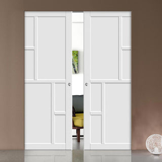 Image: Bespoke Handmade Eco-Urban® Cairo 6 Panel Double Absolute Evokit Pocket Door DD6419 - Colour Options