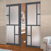 Bespoke Handmade Eco-Urban® Cairo 6 Pane Double Absolute Evokit Pocket Door DD6419SG Frosted Glass - Colour Options