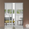 Bespoke Handmade Eco-Urban® Cairo 6 Pane Double Absolute Evokit Pocket Door DD6419G Clear Glass - Colour Options