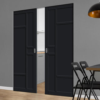 Image: Bespoke Handmade Eco-Urban® Isla 6 Panel Double Absolute Evokit Pocket Door DD6429 - Colour Options