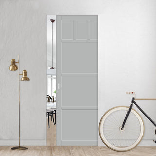 Image: Bespoke Handmade Eco-Urban® Lagos 6 Panel Single Absolute Evokit Pocket Door DD6427 - Colour Options