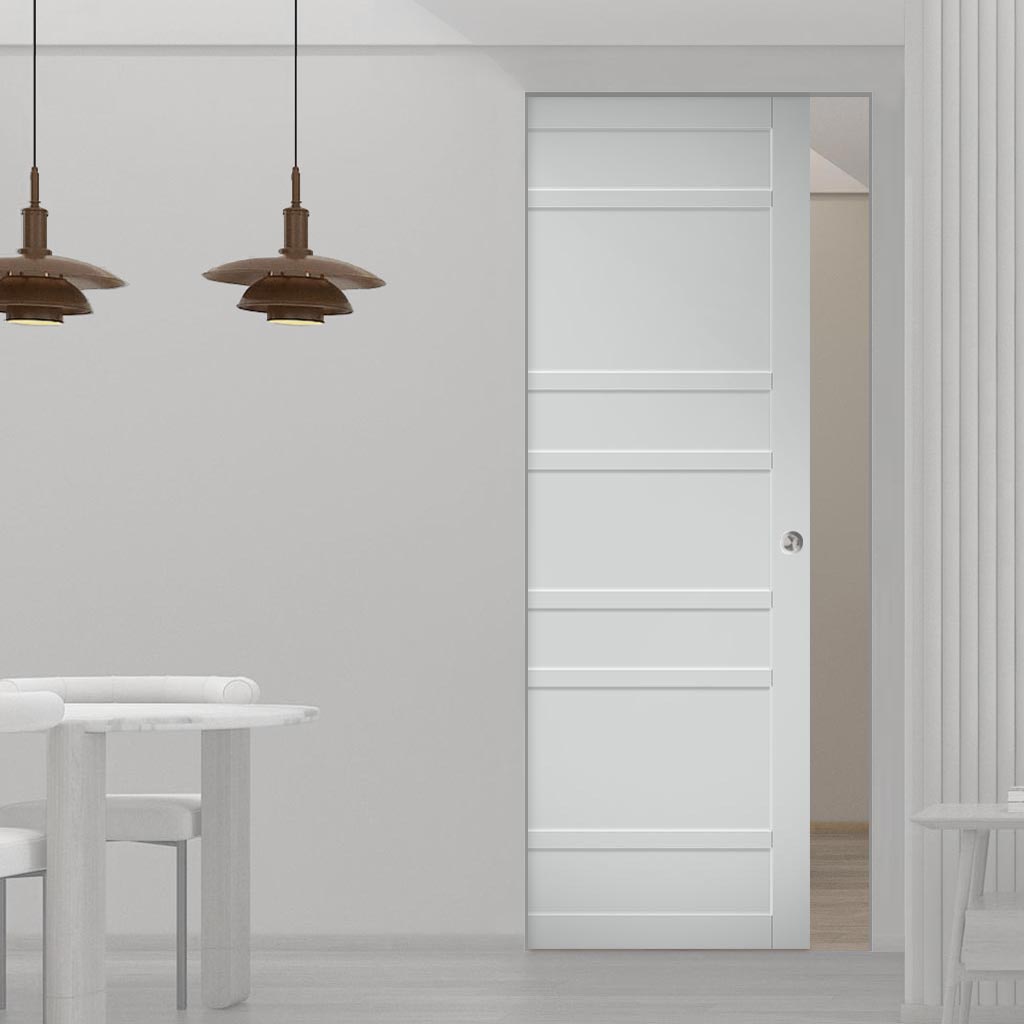 Bespoke Handmade Eco-Urban® Metropolitan 7 Panel Single Absolute Evokit Pocket Door DD6405 - Colour Options