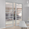 Bespoke Handmade Eco-Urban® Metropolitan 7 Pane Double Absolute Evokit Pocket Door DD6405G Clear Glass - Colour Options