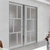 Bespoke Handmade Eco-Urban® Milan 6 Pane Double Absolute Evokit Pocket Door DD6422SG Frosted Glass - Colour Options