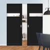 Bespoke Handmade Eco-Urban® Orkney 1 Pane 2 Panel Double Absolute Evokit Pocket Door DD6403G Clear Glass - Colour Options
